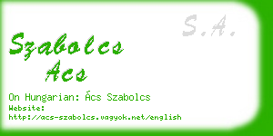 szabolcs acs business card